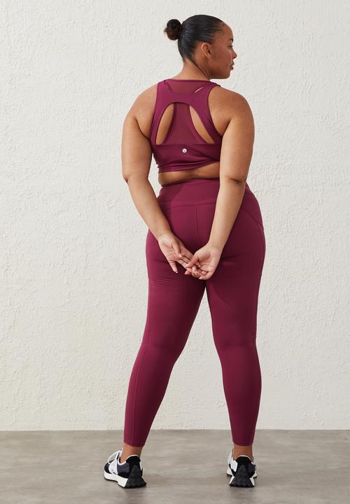 Cotton On - Curve active smoothing explorer tight - red plum