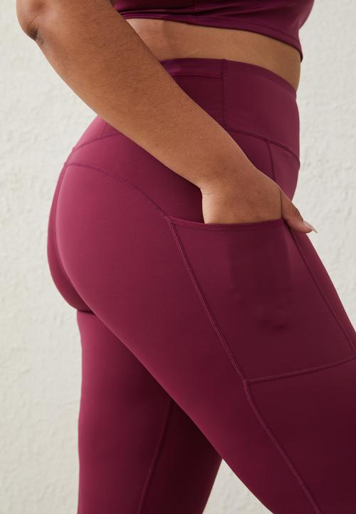 Cotton On - Curve active smoothing explorer tight - red plum