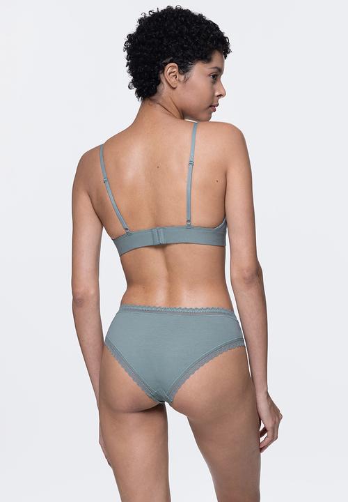DORINA - Lila-2-Pack non padded bralette - green & ivory