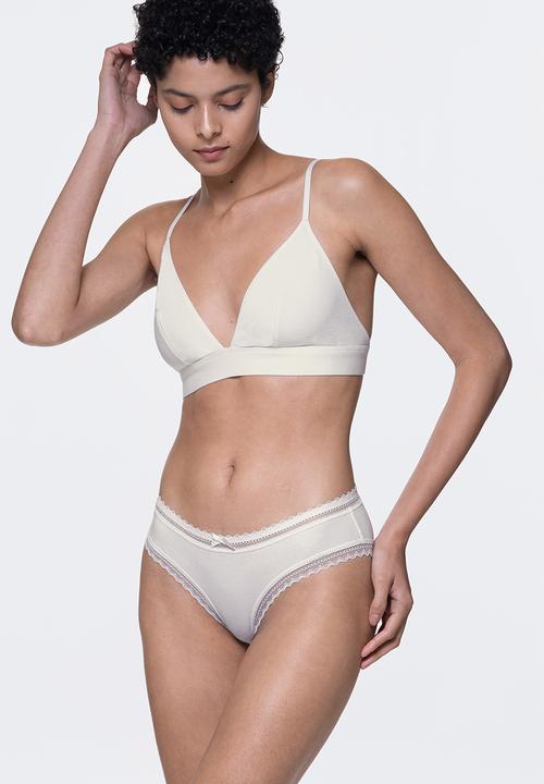 DORINA - Lila-2-Pack non padded bralette - green & ivory