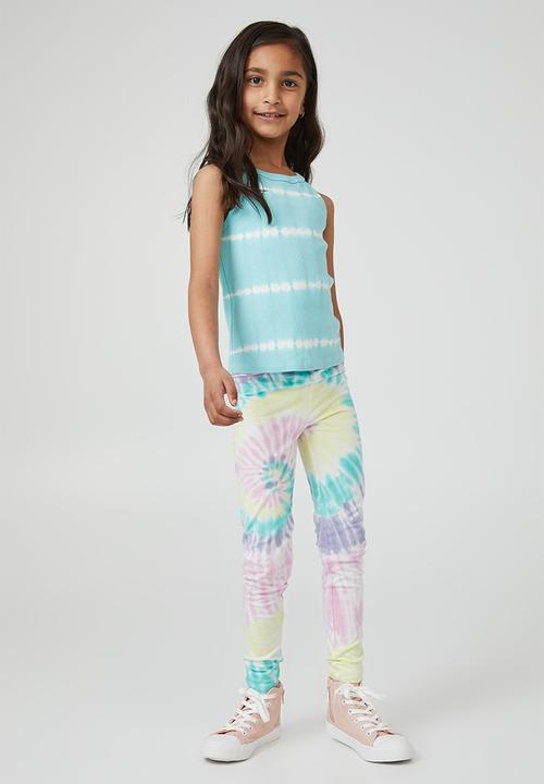 Cotton On - Leah rib tank - heaven blue/linear tie dye