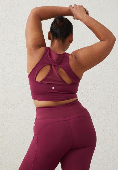 Cotton On - Curve active smoothing explorer vestlette - red plum