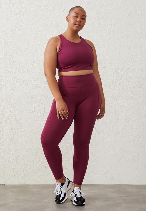 Cotton On - Curve active smoothing explorer vestlette - red plum