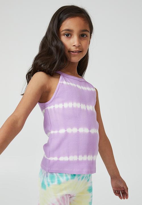 Cotton On - Leah rib tank - unicorn dreams/linear tie dye
