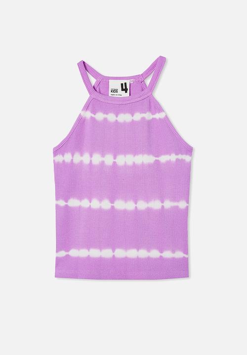 Cotton On - Leah rib tank - unicorn dreams/linear tie dye