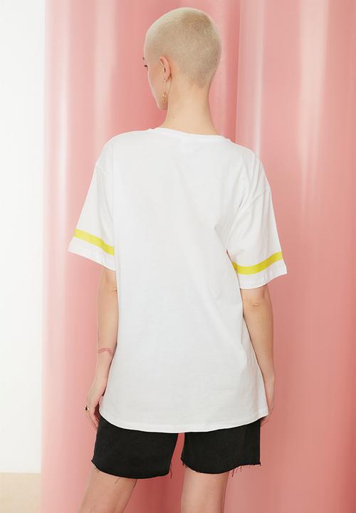 Trendyol - Ducky duck printed boyfriend t-shirt - white