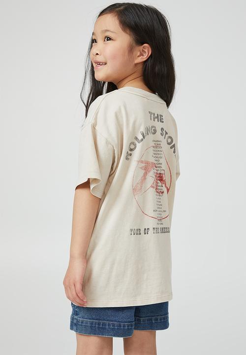 Cotton On - Unisex Lcn Rolling Stone short sleeve tee - lrainyday wash