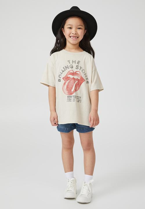 Cotton On - Unisex Lcn Rolling Stone short sleeve tee - lrainyday wash