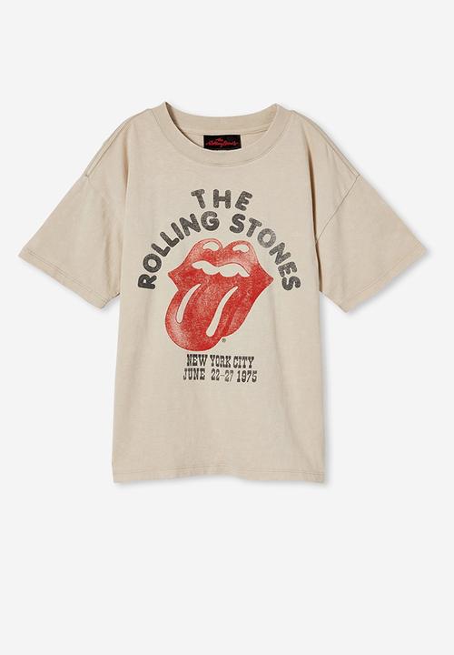 Cotton On - Unisex Lcn Rolling Stone short sleeve tee - lrainyday wash