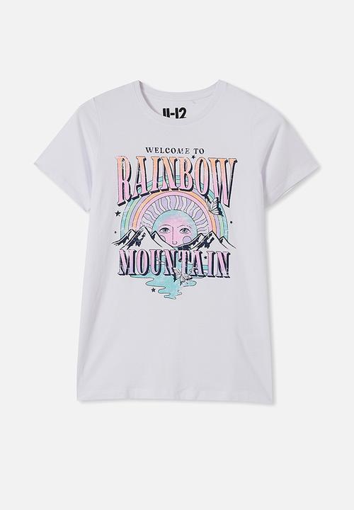 Cotton On - Penny short sleeve tee - white/rainbow mountain