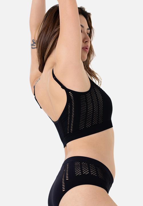 DORINA - Navuta high leg bazilian bikini bottom - black