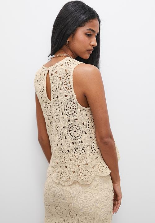 Superbalist - Crochet sleeveless cami - sand