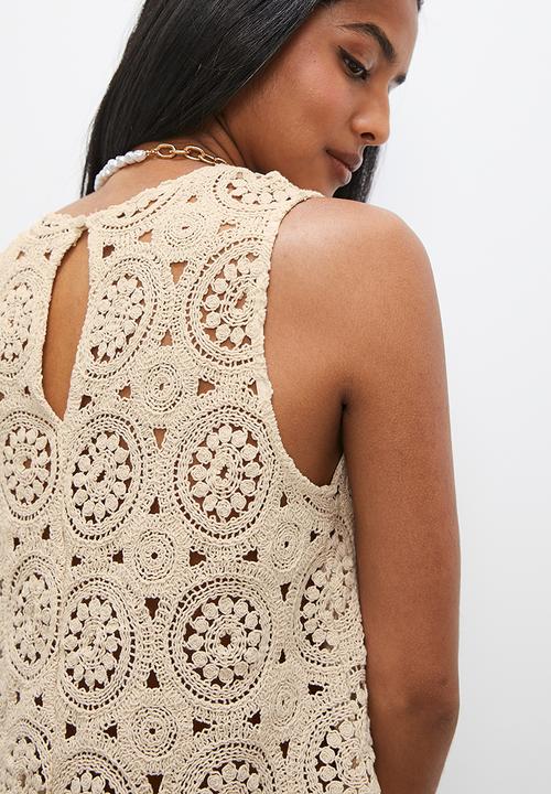 Superbalist - Crochet sleeveless cami - sand