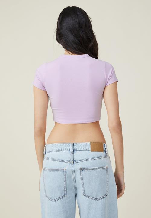 Cotton On - Micro crop tee - sweet mauve