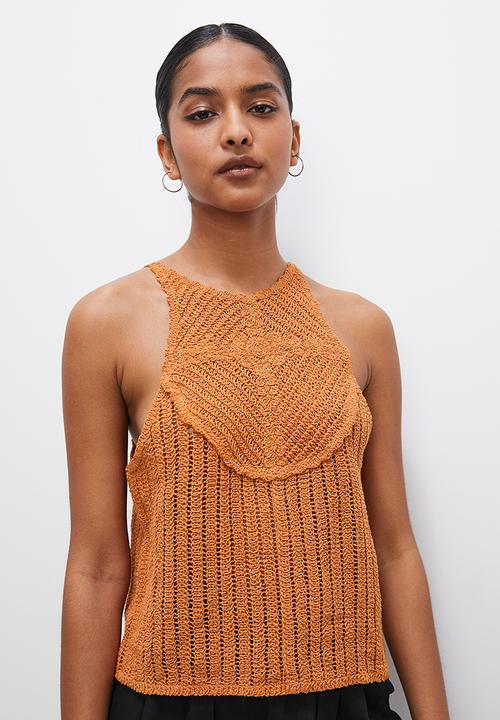 Superbalist - Strappy insert halter top - tan