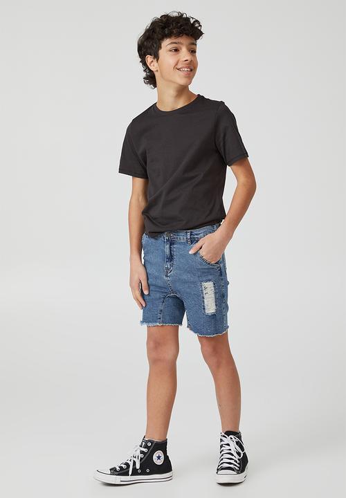 Cotton On - Super straight fit short - bondi mid blue