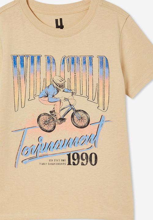 Cotton On - Max skater short sleeve tee - semolina/wild child bmx