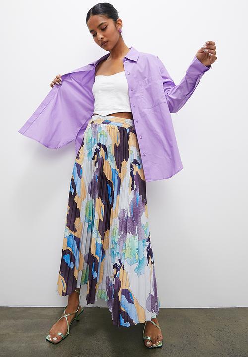 Superbalist - Maxi pleat - pink abstract print