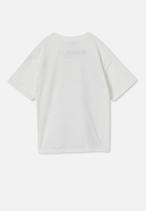 Cotton On - License drop shoulder short sleeve tee - lcn dis vanilla/mickey mouse