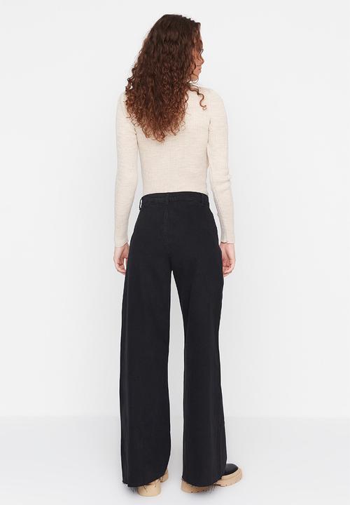 Trendyol - Wide leg jeans - black