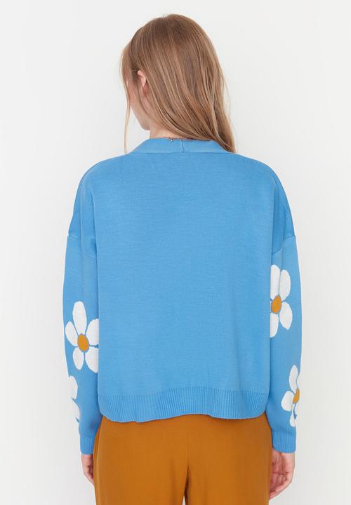 Trendyol - Floral pattern cardigan - blue