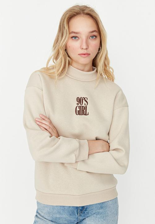 Trendyol - Basic 90's girl knit sweater - beige