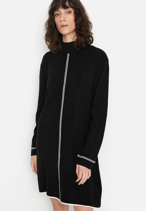 Trendyol - High collar knit dress - black