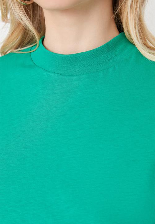 Trendyol - Fitted long sleeve basic top - green