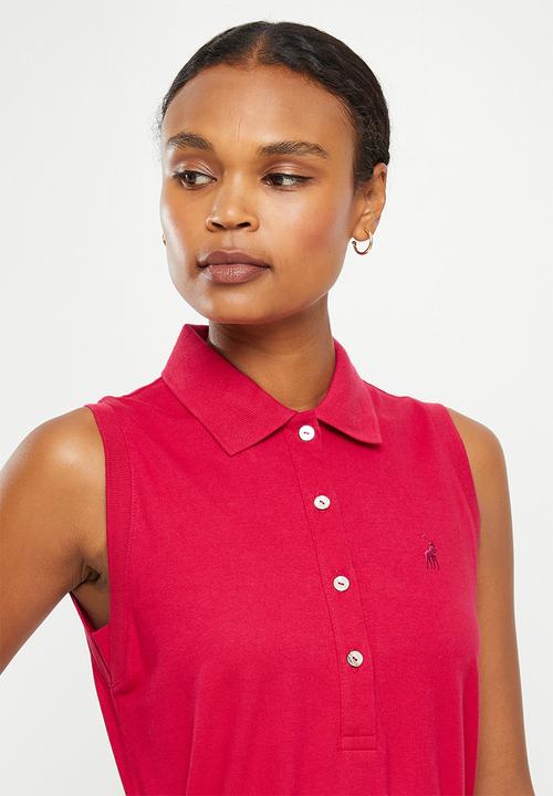 POLO - Bianca sleeveless long line golfer dress - red