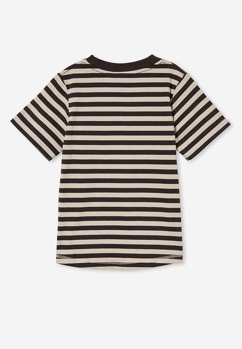 Cotton On - Unisex organic jersey tee - phantom/rainy day stripe