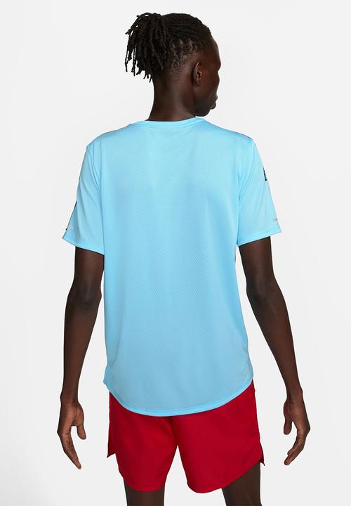 Nike - Dri-FIT Miler D.Y.E. running tee - blue chill/lt crimson