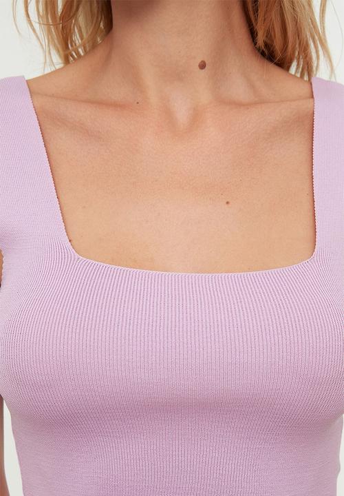Trendyol - Lila crop knit top - lilac