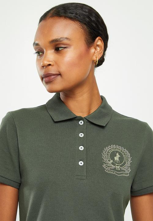 POLO - Mya short sleeve nailhead crest golfer - olive