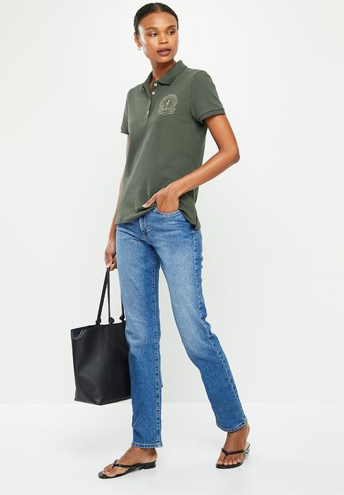 POLO - Mya short sleeve nailhead crest golfer - olive