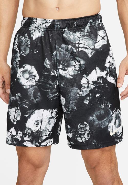 Nike - Dri-FIT Knit 6.0 Allover print training shorts  - black/coconut milk