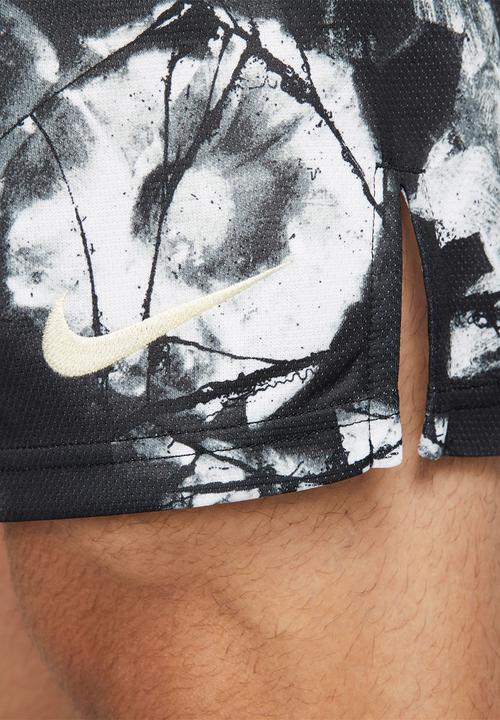 Nike - Dri-FIT Knit 6.0 Allover print training shorts  - black/coconut milk