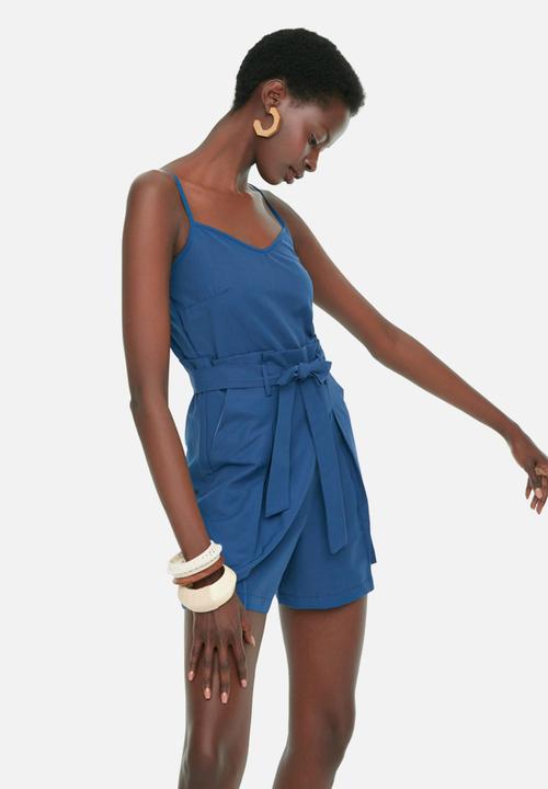 Trendyol - Belt detail playsuit - navy