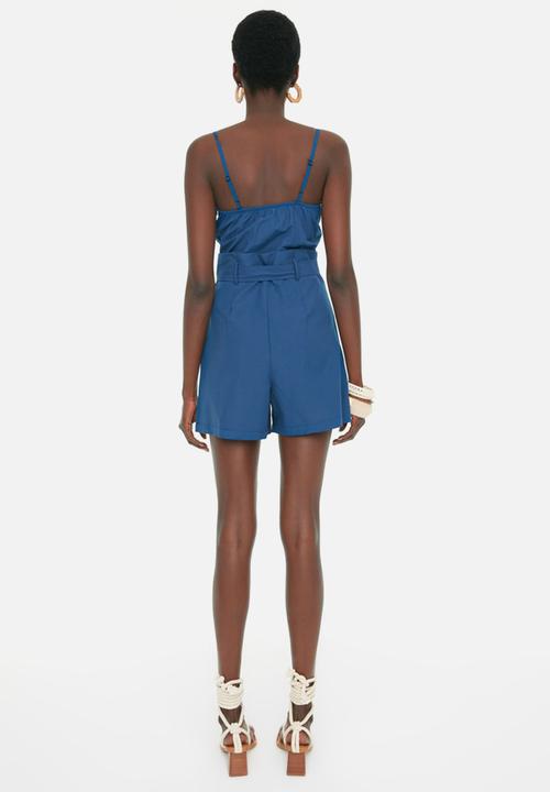 Trendyol - Belt detail playsuit - navy