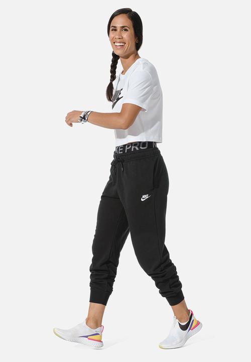 Nike - W nike sports wear tee essential crop icon ftr - white & black