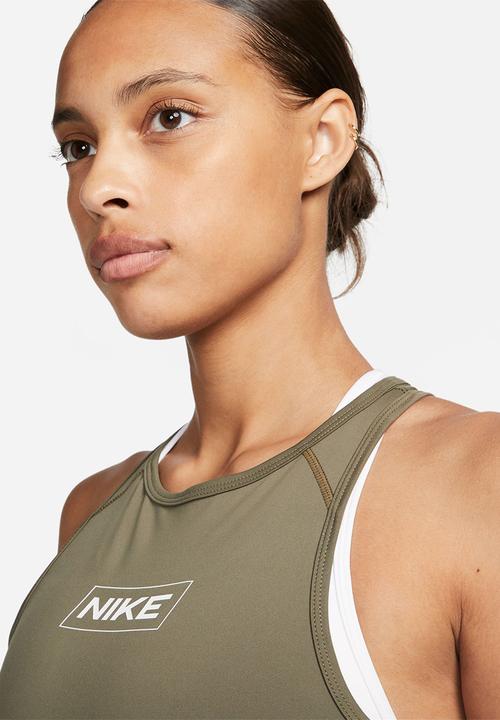 Nike - W np df crp gx tank - medium olive, sequoia & white
