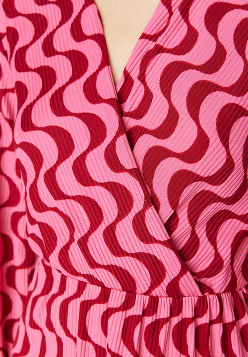 Trendyol - Print wrap dress - plum