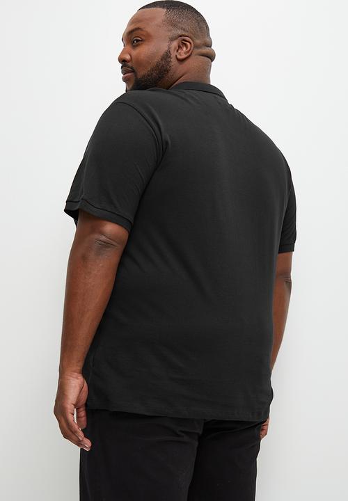 Superbalist - Pique plus slim fit - black