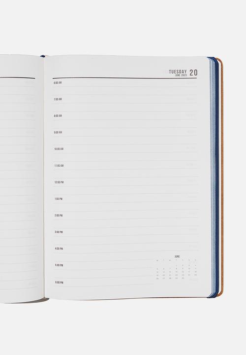 Typo - 2023 a4 daily buffalo diary - mid tan navy