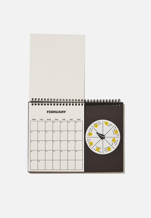 Typo - 2023 spin my wheel calendar - black & white!!