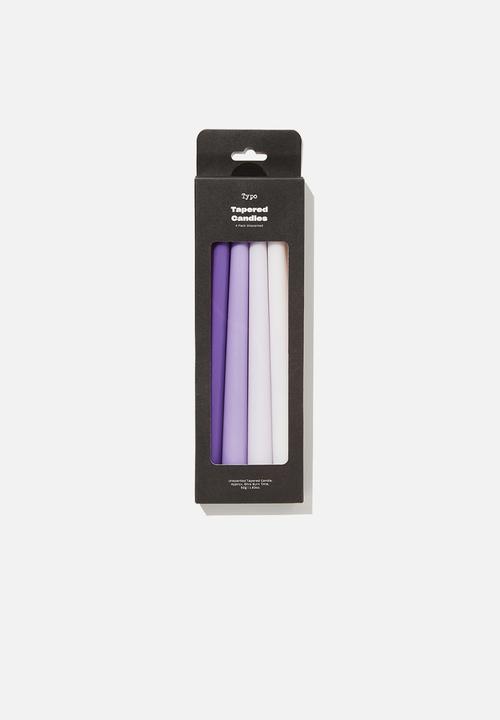 Typo - 4 Pack tapered candles - iris purple