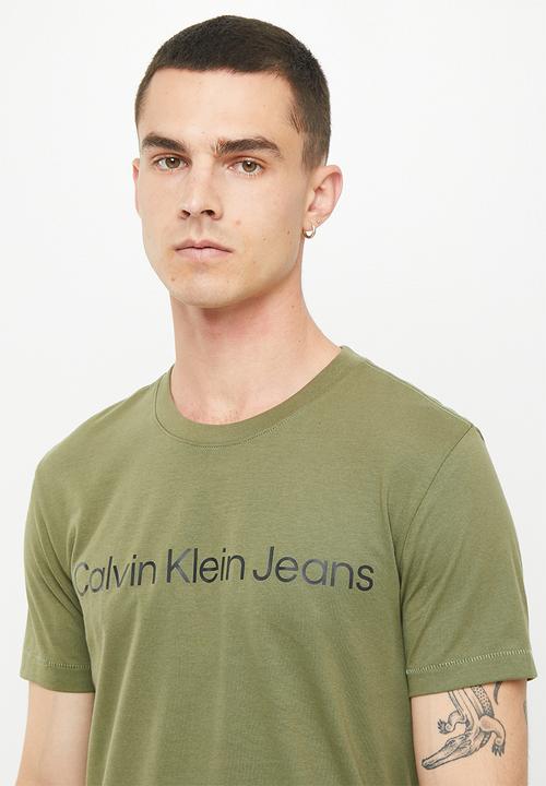 Calvin Klein - Institutional logo slim tee - burnt olive