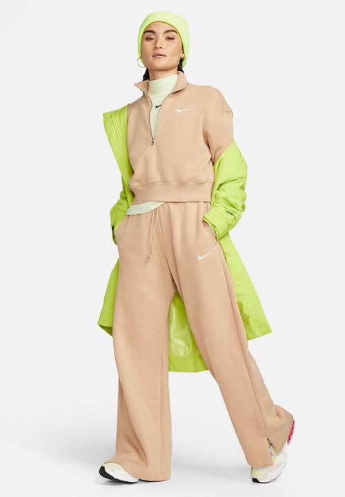 Nike - W nsw phnx flc hr pant wide - hemp & sail