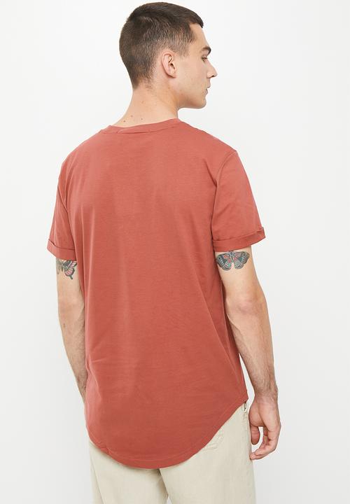 Calvin Klein - Badge turn up sleeve - terracotta tile