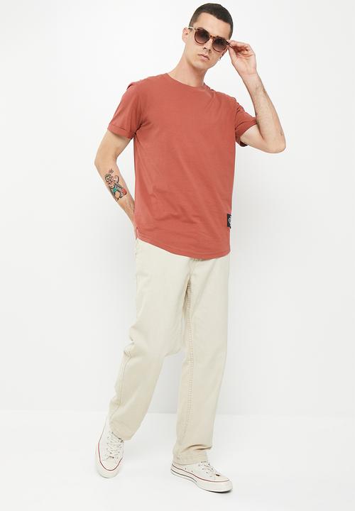 Calvin Klein - Badge turn up sleeve - terracotta tile