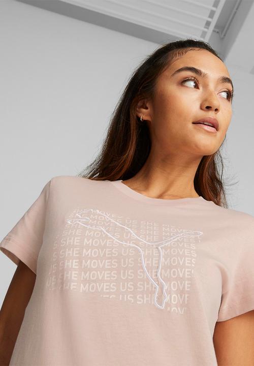 PUMA - She moves us graphic tee - rose quartz